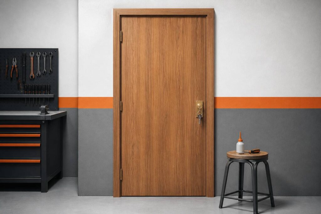Cylindre de serrure de porte d'entrée avec une clé insérée