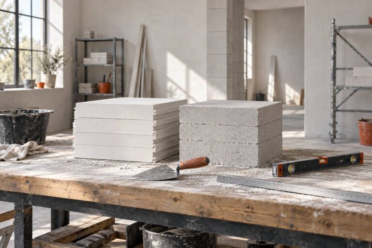 Plâtre vs béton cellulaire : choisir les carreaux adaptés à chaque projet