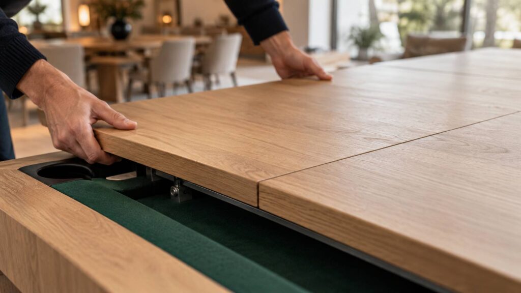 Plan de détail illustrant le sujet de l'article : Métamorphosez votre intérieur : créez un billard astucieux qui se tran